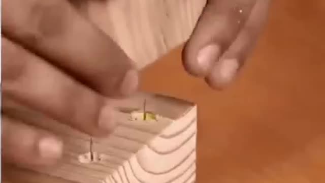 Homemade nails hold the wood together so you can't see the nails