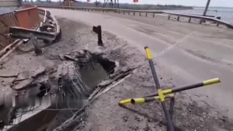Missile attack on the bridge near the Kakhovskaya hydroelectric power station.