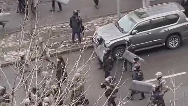 Civilians clash with military in Khazakstan