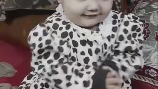 Cute baby playing