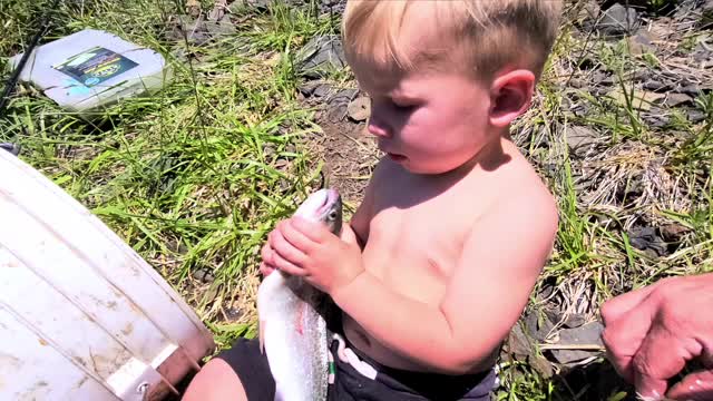 Bank Fishing Willow Lake Oregon For Trout and Perch