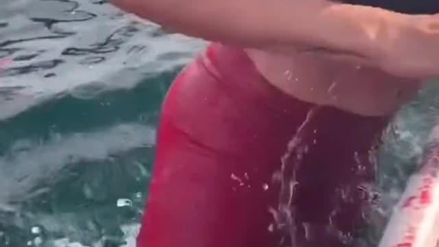 Whale flip scary moment