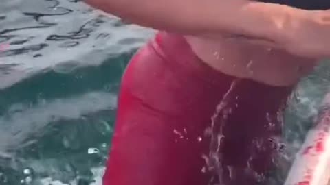 Whale flip scary moment