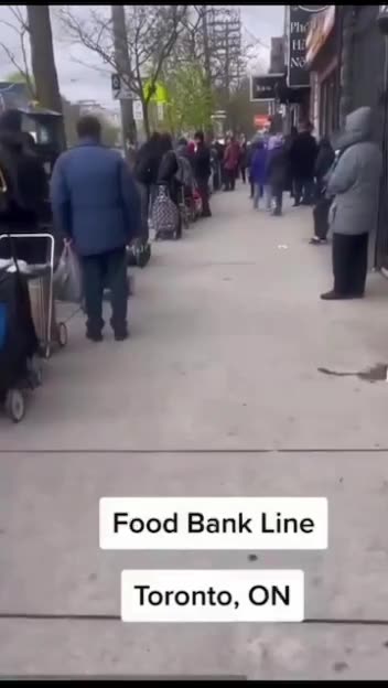 Toronto lining up at the food bank during Christmas season