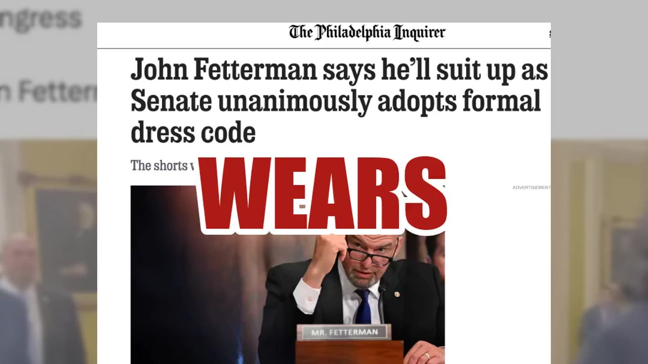 Fact Check: Fetterman Does NOT Refuse To Wear Suit Except For Netanyahu -- Wears Suits On Sen. Floor