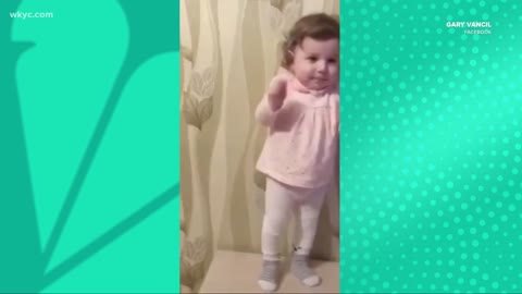 Little girl show off dance skills