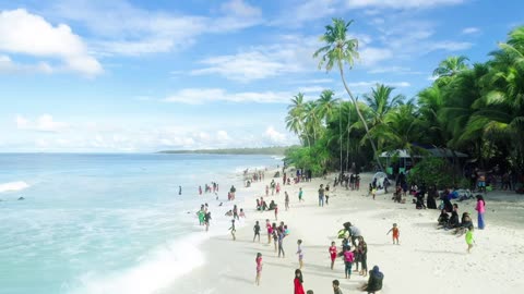 Families on the beach