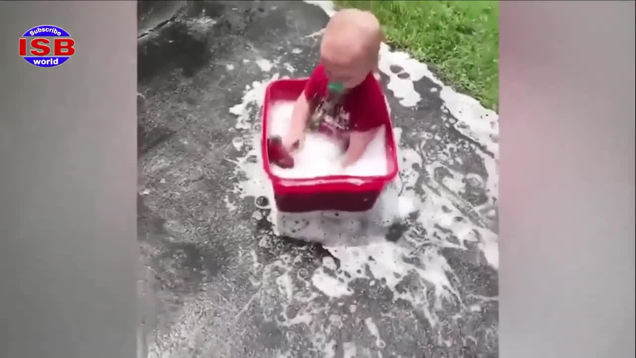 Funny Baby Playing With Water- Baby Outdoor Video! funniest babies