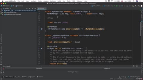 15. [Optional] Guided Tour of Android Studio for Flutter Development