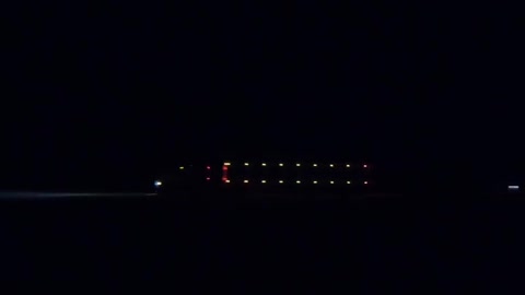 Large trucks running at night