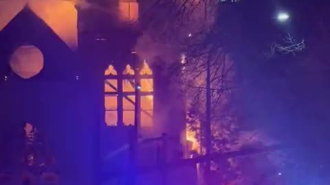 tranny burns down this 117 year old church in Portland. Cameron David Storer