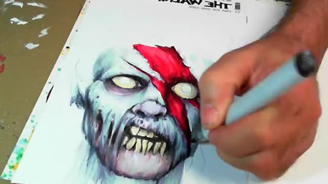 ZOMBIE DAVID BOWIE DRAWING part 1