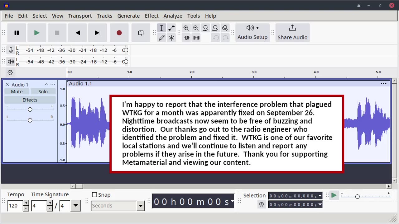 WTKG-AM Interference Has Ended - 29 Sept 2024