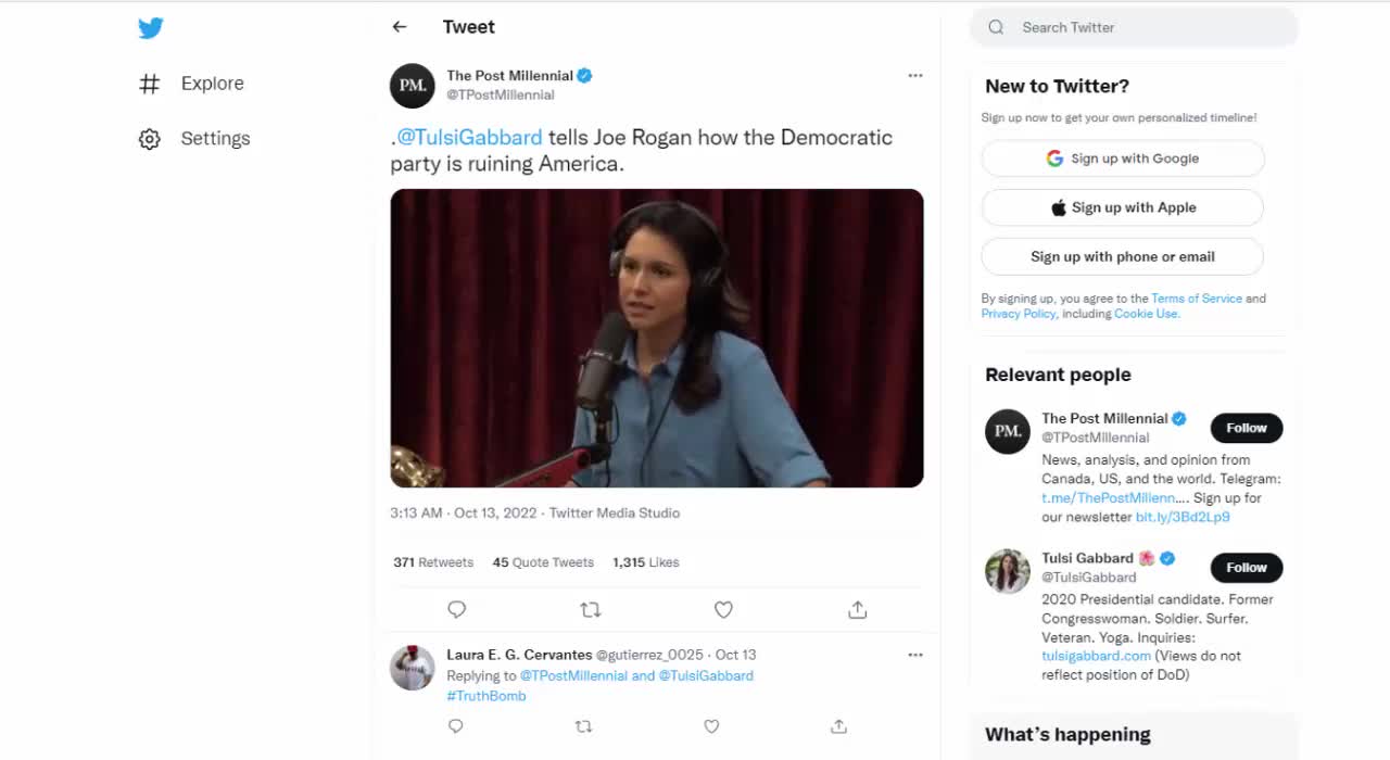 Tulsi Gabbard Democratic Party is ruining America