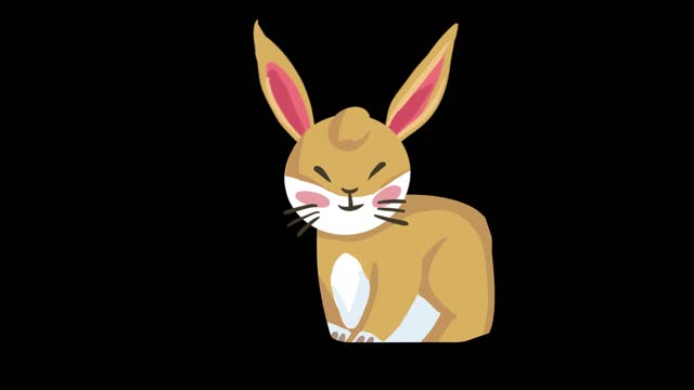 simple animation flat style animal natural fluffy rabbit mg