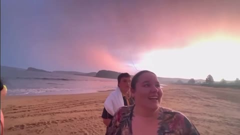 Weather Control - GeoEngineering - Plasma Lightning Cloud over Beach in Australia