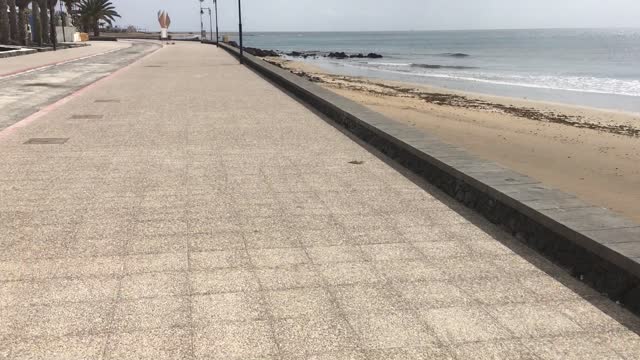 Sad Empty Beaches in Lanzarote Due to Lockdown