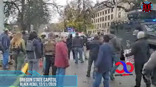 Salem Rally Ends With A Broken Window And AntiFa Filmers Getting Saved By Villain H/T Black Rebel