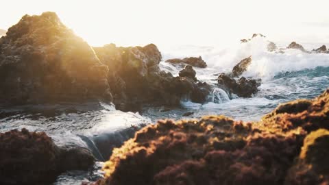 Fabulous moment when the waves crash!