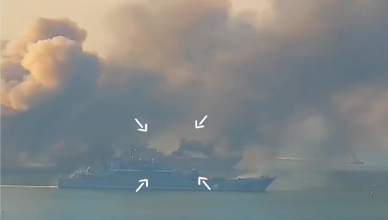 New video of the explosion of the landing ship of the Russian Navy in Berdyansk