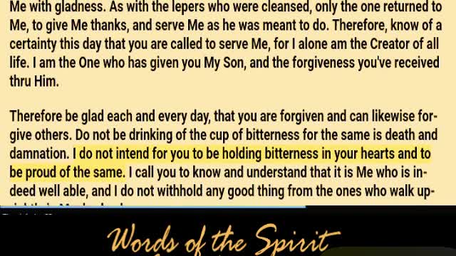 Words of the Spirit. Aug 14 2022