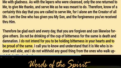 Words of the Spirit. Aug 14 2022