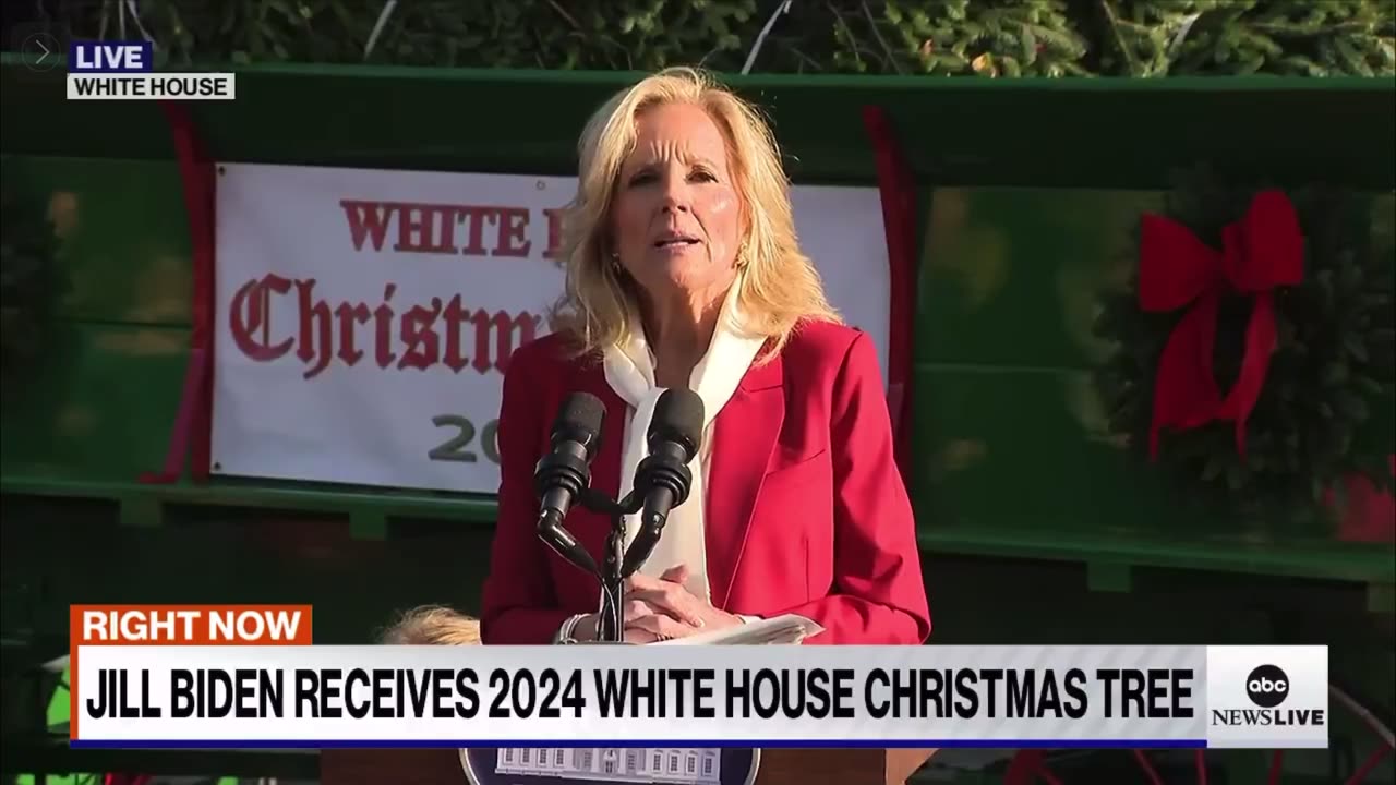 Jill Biden Receives 2024 White House Christmas Tree…But There’s One Detail That Caused a Stir