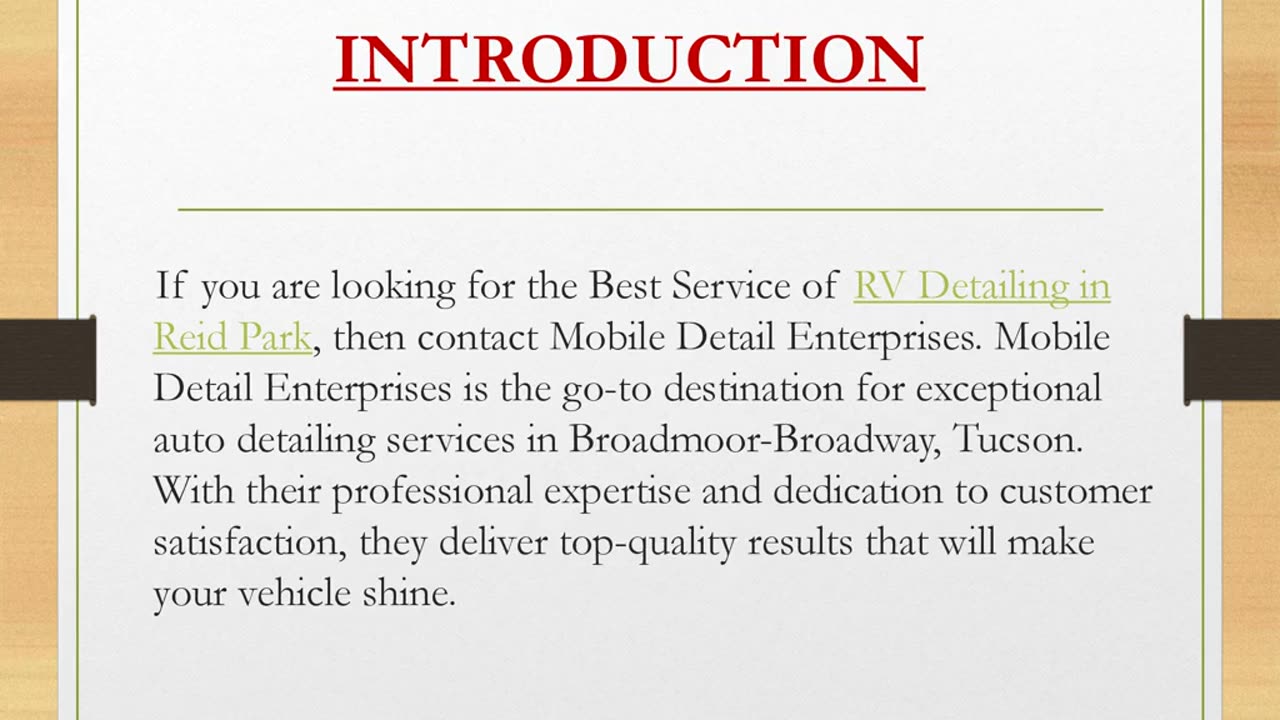 Best Service of RV Detailing in Reid Park