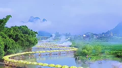 The two hills with the valley formed a beautiful landscape.