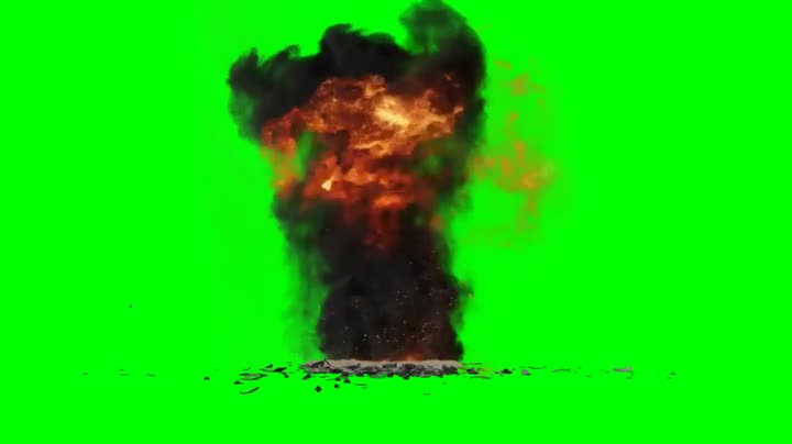 Bomb Ground VFX Explosion Effect Green Screen