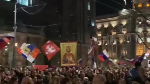 Belgrade, Serbia: Rally in Belgrade against the atrocities of NATO.