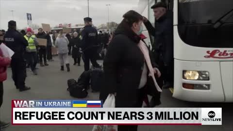 Nearly 3 million refugees have fled Ukraine since war began