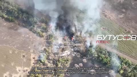 Destruction of a BMP-3 with a crew of the Russian Armed Forces near Novodarivka by the artillery of