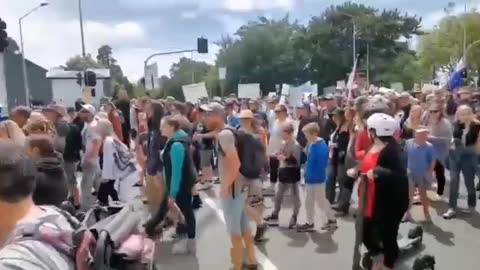 Huge crowds on the streets of Christchurch, New Zealand against covid tyranny.