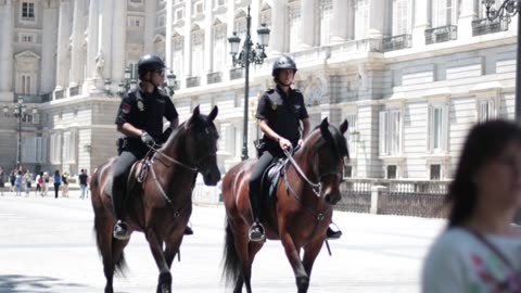 London police on horses performing duty