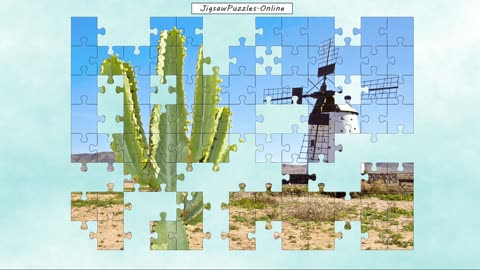 Cactus and Windmill Jigsaw Puzzle Online