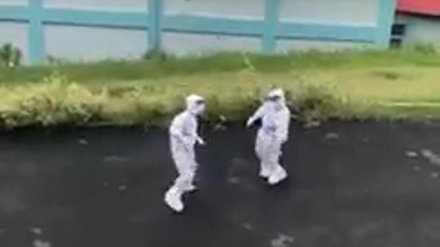 Health Care Workers dancing in Locality