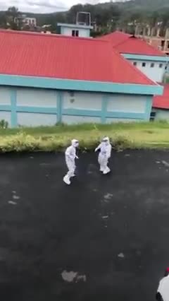 Health Care Workers dancing in Locality