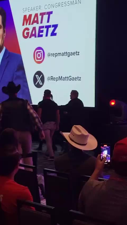 Obese Tranny Tries To Storm The Stage At Matt Gaetz’ Speaking Event