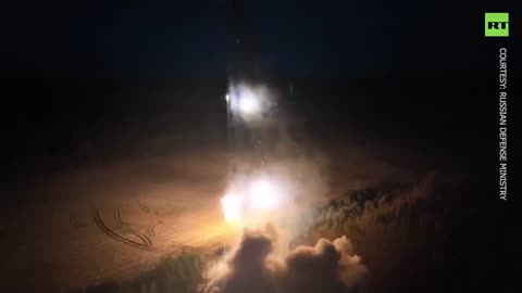 Russian Uragan MLRS On Night-Time Combat Mission