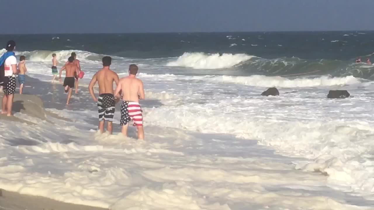 Emergency Team Performs Multiple Person Rescue at Beach