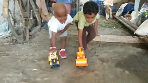 Village kids playing with toys!# Indian village kids!#jcb toys