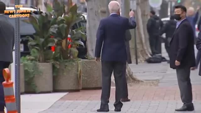 Biden Walks From Foot Scan, Thinks He's At His Rally