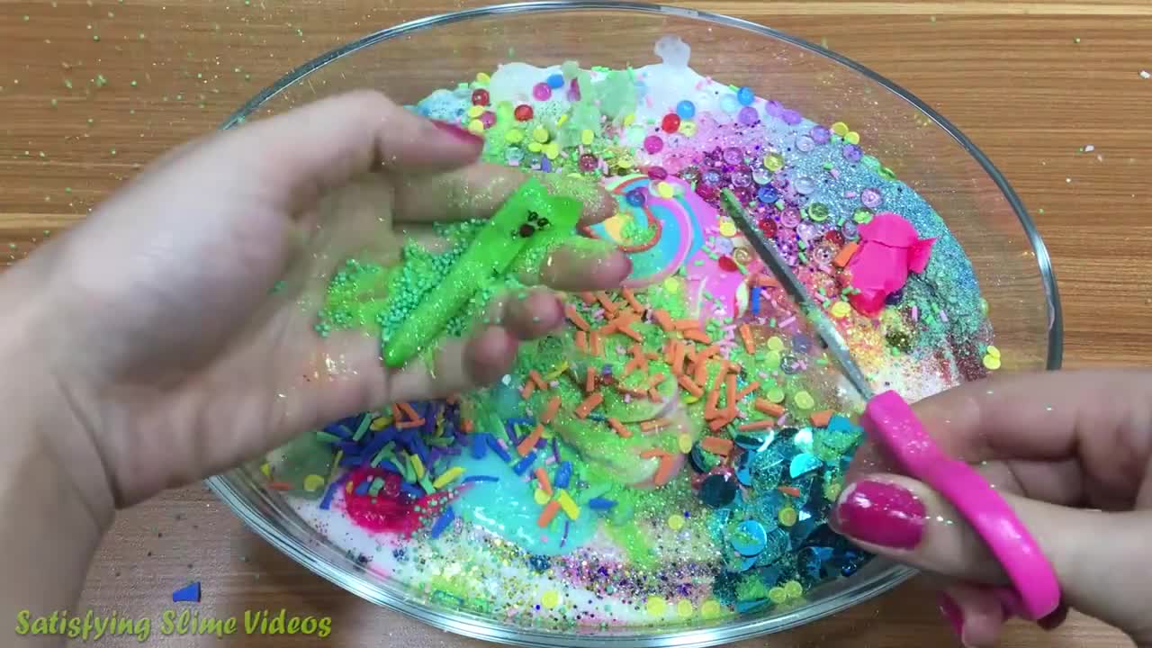 Mixing Makeup, Clay and Glitter into Slime ! SlimeSmoothie Satisfying Slime Vide