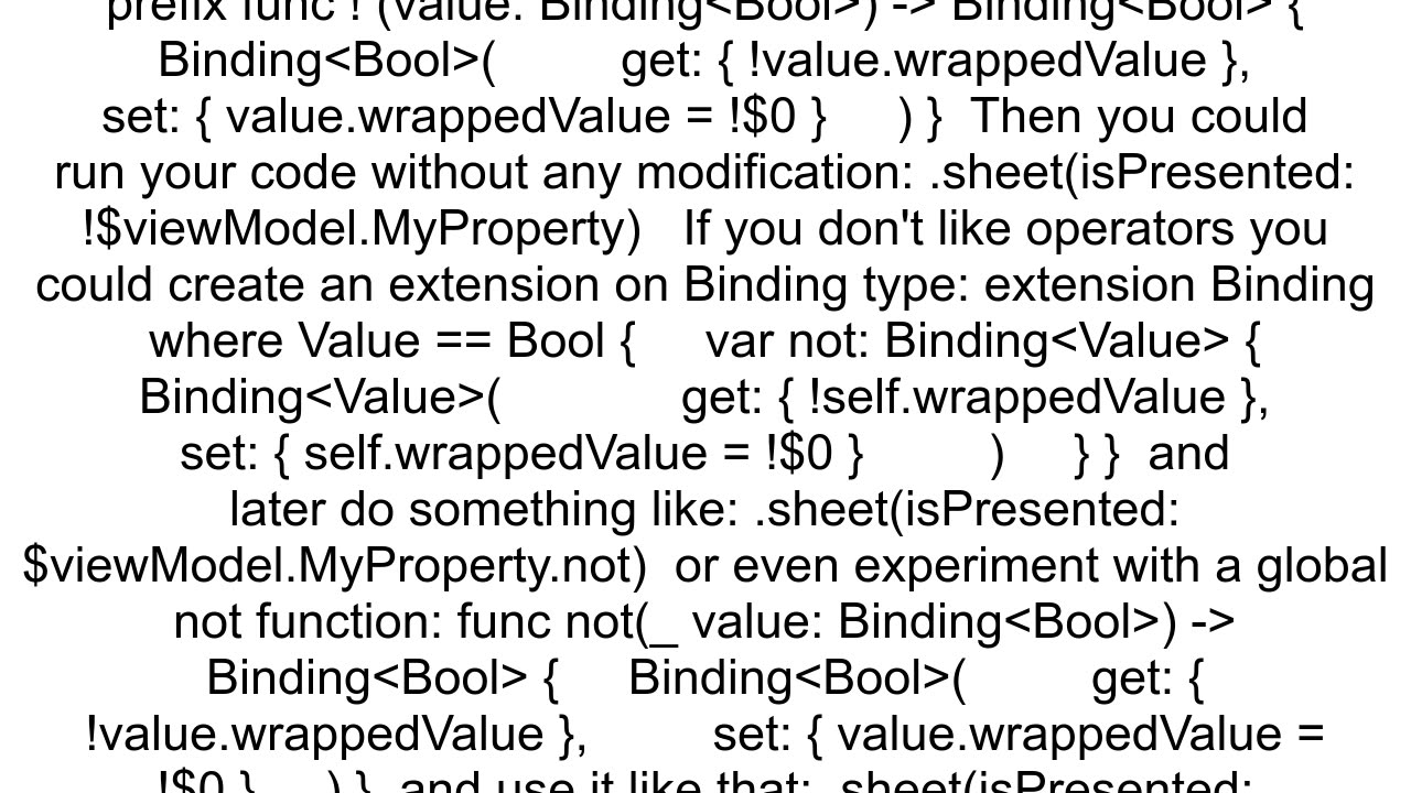 Invert a boolean binding