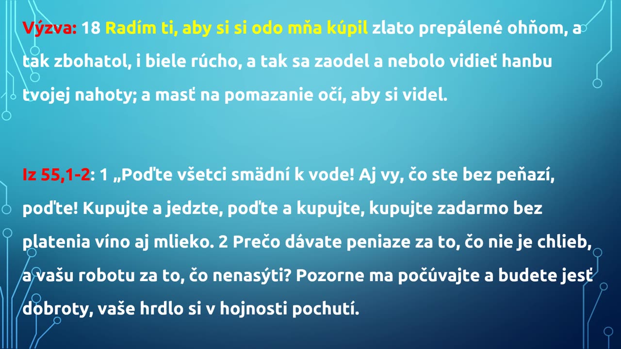 Kniha Zjavenia 3,18 - Posolstvo do Laodicey, V (ZJ47)