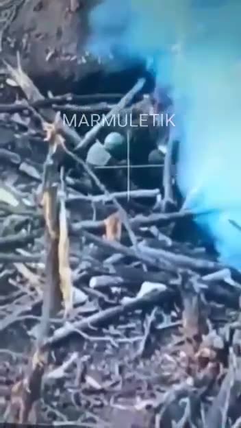 Russkie decided to hit an unexploded FPV