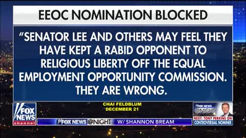 Fox News report on Mike Lee's opposition to Feldblum