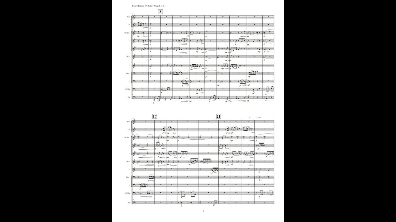 Gabriel Fauré – Prelude 4 in F Major, Op. 103 (Brass Nonet + Piccolo & Flute)