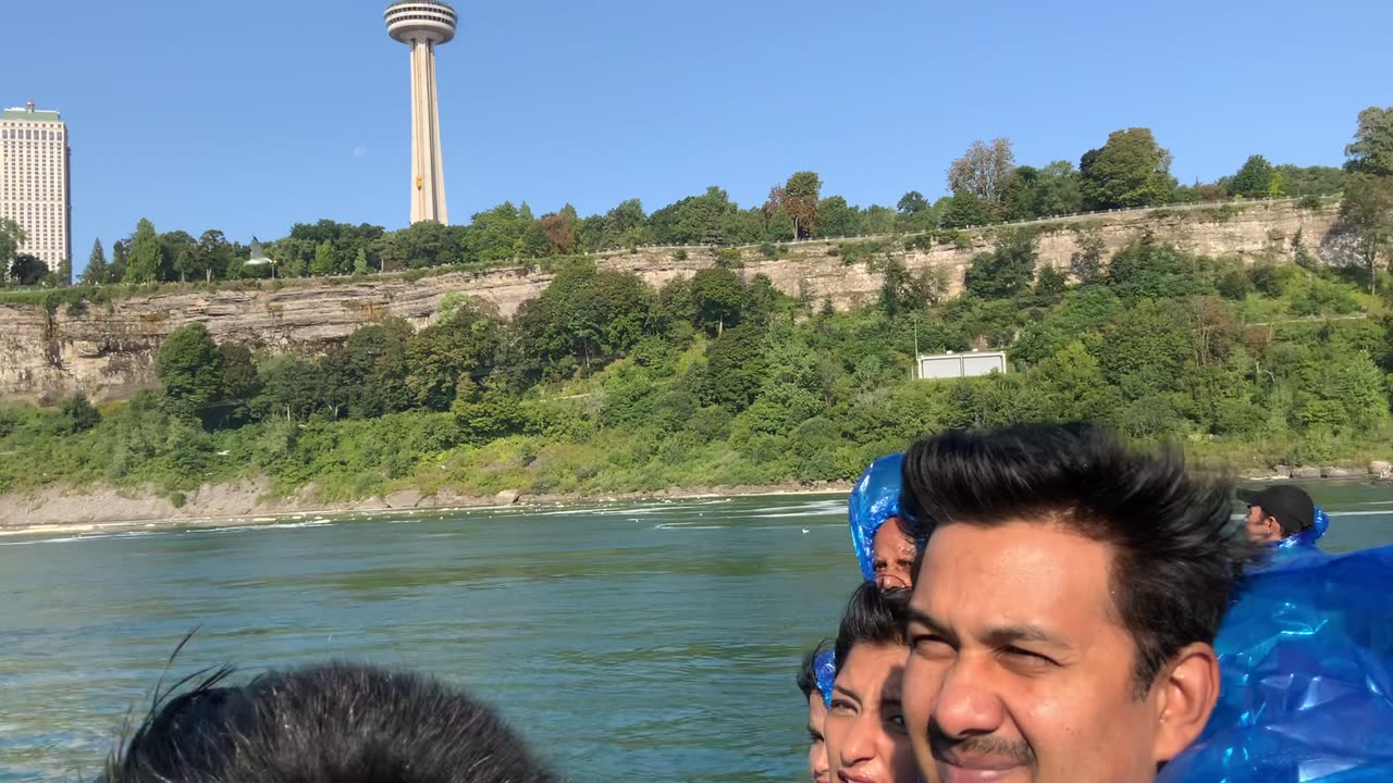 Passing the WildPlay Niagara Falls Zipline in front of old Ontario Power Company Generating Station